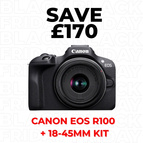SAVE 170 on the Canon EOS R100 + 18-45mm Kit - Black Friday
